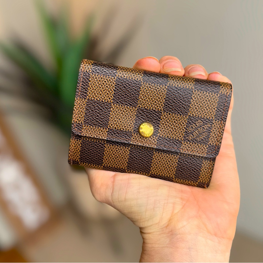 🔥 SOLD 🔥 Louis Vuitton Porte Monnaie Plat Damier Brown card case